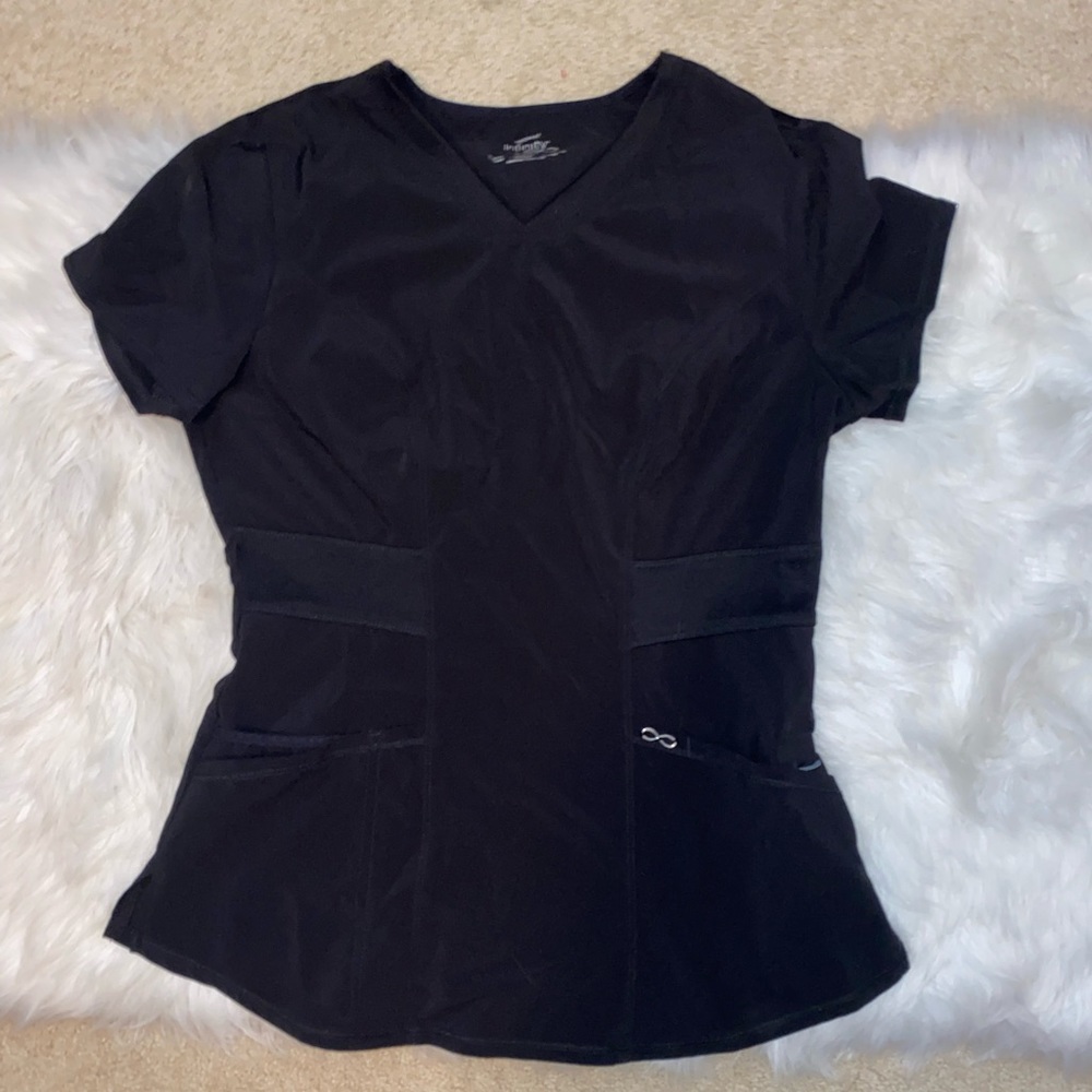 Scrub top size small womens infinity Cherokee black